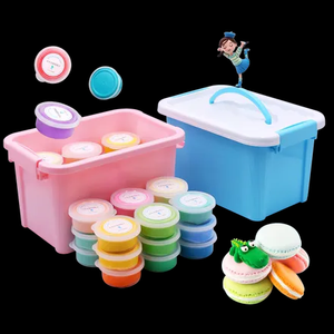 12 colores para Magic Mud DIY Slime Kit juguete educativo alivio del estrés espuma arcilla con 6 herramientas modelo arcilla súper ligera - Product Image 4