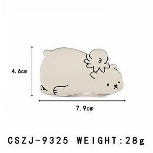 كانيان تصميم بسيط ابيض مشبك شعر اسيتات نقشة لطيفة على شكل أخطبوطة حيوان مشبك مخلب حسب الطلب - Product Image 2
