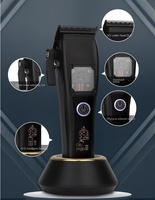 Tondeuse à cheveux professionnelle sans fil avec moteur brushless 10000 tr/min, écran LCD réglable en acier inoxydable, batterie Li-ion pour hommes et hôtels