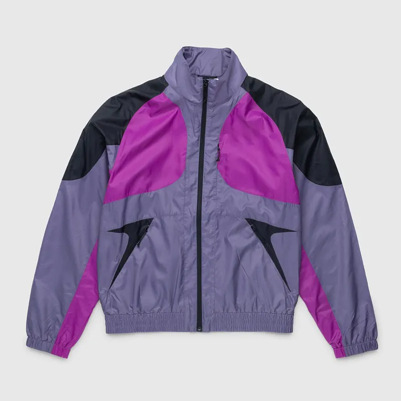 Customisable logo nylon lightweight full zip up softshell tracksuit mens vintage streetwear sports windbreaker jacket for men