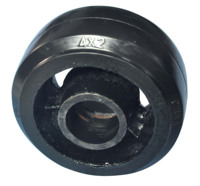 Roue pivotante en caoutchouc à roulement à rouleaux robuste 4x2 avec noyau en fer, 4 pouces, capacité de charge 150 kg, noire, certifiée ROHS, directement de l'usine