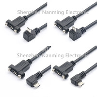 Adaptador USB 2.0 Tipo C Hembra Personalizado para Montaje en Panel con Rosca, 480 Mbps a USB A, B, C, Micro, MINI B Macho Recto y en Ángulo