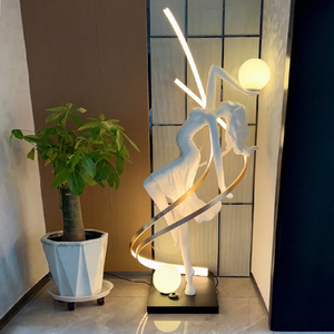 Lampadaire LED <span class=keywords><strong>de</strong></span> Luxe Nordique en Résine, Sculpture Artistique <span class=keywords><strong>Danseuse</strong></span>, Design Original et Créatif pour Chambre, Salon, Hôtel - Product Image 3