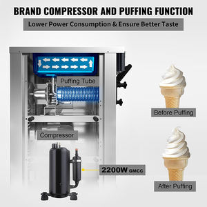 Máquina <span class=keywords><strong>de</strong></span> Helados Comercial con Certificación CE, <span class=keywords><strong>de</strong></span> Piso, Gran Producción 20-28L/H, 3 Sabores, Acero Inoxidable, Certificación Energy Star - Product Image 6