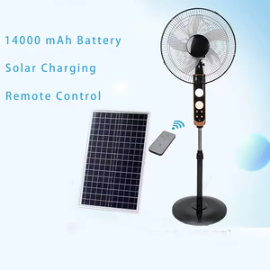 Solar Rechargeable Fan 16Inch Energy Efficient Standing AC DC Fans LED <b>Light</b> Solar <b>Panel</b> Single Wind Speed UP-FS-228 25W - Product Image 5