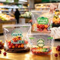 Sacs Ziplock personnalisés avec logo pour l'emballage alimentaire au réfrigérateur, sacs Ziplock imprimés sur mesure, sacs en plastique transparent pour fruits