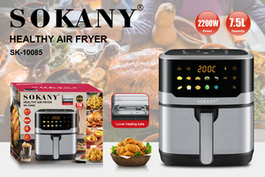 Nuevo diseño Digital Deep Oil Free Steam Air Fryer 7,5 <span class=keywords><strong>litros</strong></span> <span class=keywords><strong>de</strong></span> acero inoxidable Custom visual inteligente freidoras <span class=keywords><strong>de</strong></span> <span class=keywords><strong>aire</strong></span> eléctricas Grill - Product Image 2