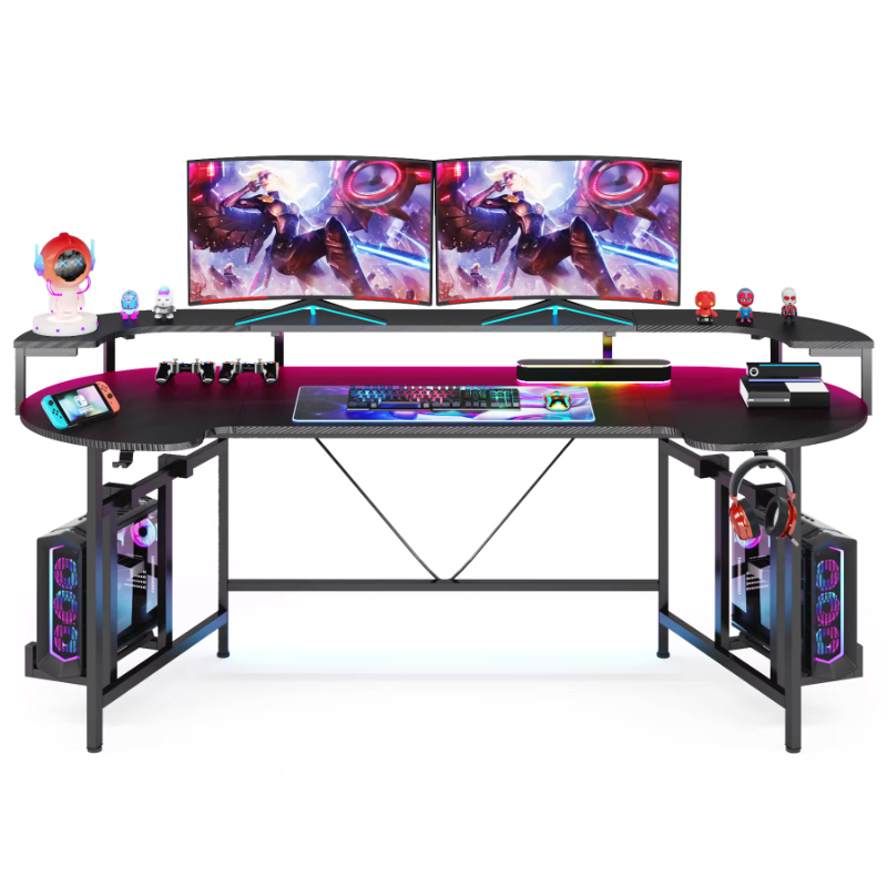 Large long desktop black gaming tables