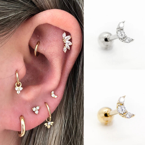 CANNER Boucles d'oreilles clous en argent sterling S925 avec zircon délicat, design étoile créatif - Product Image 6