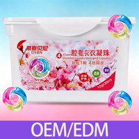 Tisbene Gel lessive en perles 4-en-1 haute concentration écologique, nettoyage en profondeur, protection des couleurs, parfum longue durée