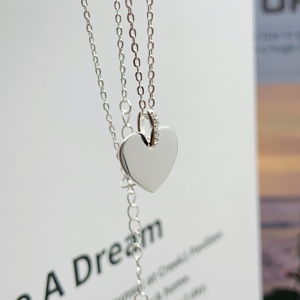 Collana con Cuore in Argento Sterling 925, Tendenze 2026, con Zirconia Cubica Brillante, Ciondolo a Cuore per Donne, Matrimoni e Feste - Product Image 4
