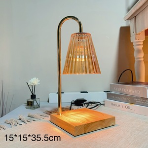 Kim loại nến ấm hơn đèn với bộ đếm thời gian Dimmer gỗ cơ sở hương liệu thiết bị Anh/chúng tôi cắm cho Jar nến phòng ngủ trang trí nội thất - Product Image 3