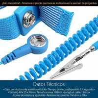 Gelang ESD PVC Anti statis 1.8 meter, tali pergelangan tangan BIRU tanpa kabel klip melepaskan kabel uji perbaikan alat kerja alat diagnostik