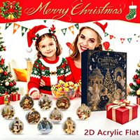 Calendrier de l'Avent de Noël avec peinture diamant, 24 jours, ornements en acrylique, boîte mystère DIY, artisanat, vente en gros, fourniture en vrac, cadeau