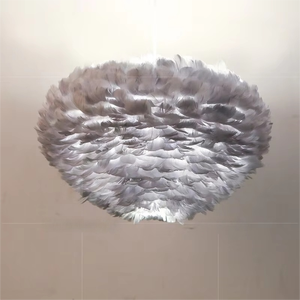 Lampada a Sospensione di Lusso con Piume, Illuminazione da <span class=keywords><strong>Soffitto</strong></span> Creativa e Minimalista per Hotel, Matrimoni e Camere da Letto - Product Image 4