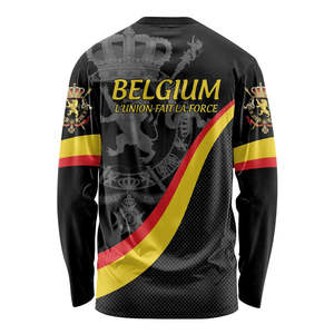 Bélgica Personalizar Sublimación Camiseta de fútbol original Impresión para hombre Camiseta de fútbol <span class=keywords><strong>en</strong></span> blanco Camisetas de fútbol de manga larga de secado rápido - Product Image 2