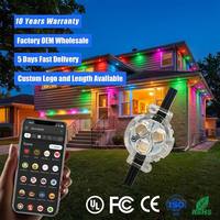 Iluminación Navideña Permanente RGBW de 12V 24V 36V para Decoración del Hogar, Luces de Riel LED de 3 Puntos para Exteriores, Impermeables IP68