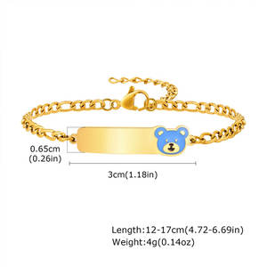Pulsera y Brazalete de Acero Inoxidable 316L Resistente al Agua y al Deslustre, Chapado en Oro de 14K y 18K, Pulseras para Niñas - Product Image 5