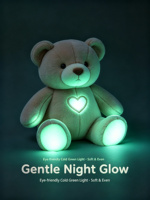 Peluche Ours Lumineuse Écologique Sans Fluorescence Nocive Lavable en Machine pour Magasin de Maternité et Coffrets Cadeaux de Fêtes