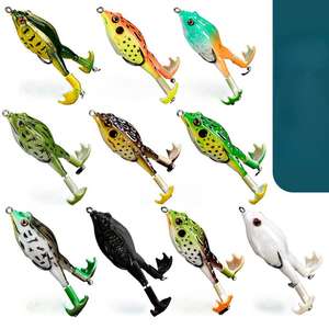 Luya จำลองแบบอ่อนขนาด9ซม. 13.5กรัมพื้นผิวรถแทรกเตอร์สีดำเหยื่อหมุนขาหมุนปรับได้กบฟ้าร้อง - Product Image 2