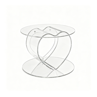 Support à gâteau en acrylique transparent en forme de cœur, remplissable, pour mariage, fête, décoration de la maison et table de desserts