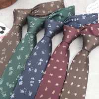 Herren 7cm Chinesische Vintage Blumen-Jacquard-Krawatte Retro Pflanzen- und Federmuster Formelle Krawatte für Hochzeit, Business und Anzüge