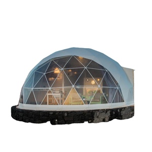 เส้นผ่านศูนย์กลาง 5 ม. การออกแบบใหม่กลางแจ้งหรูหราตั้งแคมป์ห้องนั่งเล่นพีวีซี Glamping โดมรีสอร์ทเต็นท์โรงแรม - Product Image 4