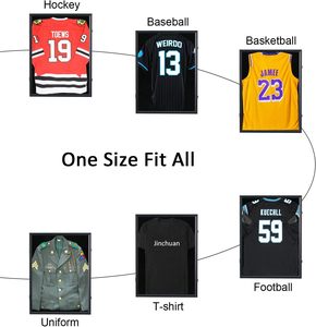 Vitrina Rectangular Negra de Madera para Exhibición de Camisetas, con Caja de Sombra, con Cerradura y Protección UV, para Béisbol, <span class=keywords><strong>Baloncesto</strong></span>, Fútbol Americano, Fútbol, Hockey - Product Image 4