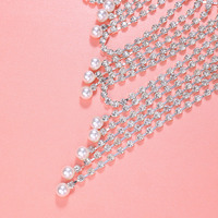 Serre-tête en maille multicouche ELITES avec cristaux, chaîne de tête entièrement ornée de strass, accessoires de cheveux creux, tenue de danse exotique