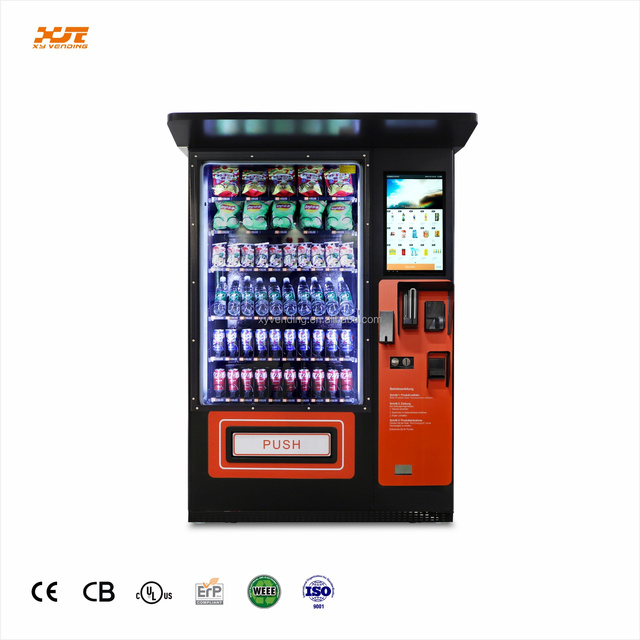 XY Customized Outdoor Vending Machine with Waterproof Canopy Stainless Steel Body SDK Enabled Cloud-Based Management