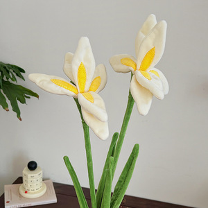 Creative Plush Iris Artificial Flower Single Stem Velvet Texture Realistic Iris <b>Spray</b> for Home Room Aesthetic Decoration - Product Image 6