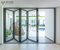Portes pliantes en aluminium à double vitrage pour projet de villa personnalisé, résistantes au vent, certifiées NFRC