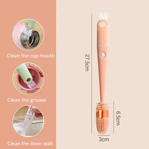 4 In 1 Bottle Cleaning Brush <b>Sponge</b> Bottle Gap Cleaner <b>Long</b> <b>Handle</b> Cup cleaner For Mug Bottle Cover Kitchen Cleaning Tool - Product Image 5