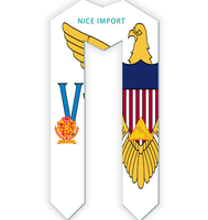 Écharpe de remise de diplôme unisexe avec drapeau des Îles Vierges et drapeau américain, motif multiculturel, pour les diplômés de l'école supérieure, idéale pour les études à l'étranger