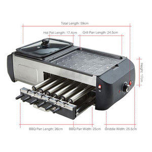ZY Parrilla Giratoria Multifunción para Kebab, Asador Rotatorio Doméstico, Olla Caliente, Barbacoa sin Humo, Horno de Barbacoa - Product Image 2