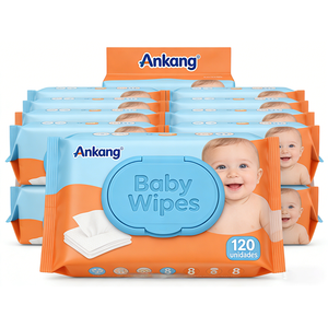 Lingettes pour bébé en coton en gros, fabricant OEM, écologiques, naturelles, jetables, hypoallergéniques, à l'eau pure - Product Image 1
