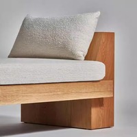 Banc vintage Wabi-sabi moderne en bois massif blanc, imperméable et durable, Dewellliving, meubles de salon