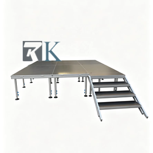 เวทีพกพาอลูมิเนียมปรับระดับความสูงได้ ขนาด 1.22*1.22 ม. 1.22*2.44 ม. สำหรับโบสถ์ คอนเสิร์ต และงานแต่งงาน - Product Image 1