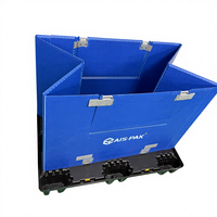 Boîte de palettes en plastique avec manchons en PP nid d'abeille, couvercle de palette en HDPE, pliable et empilable, utilisation automobile