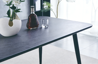 Table à manger moderne et contemporaine, durable, imperméable, en MDF avec plateau en mélamine, 140x80x76cm, avec pieds en métal, pour usage domestique