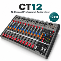 Console de mixage audio pour DJ à 12 canaux, connectivité sans fil Bluetooth USB, égalisation à trois bandes, son professionnel