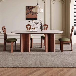 <span class=keywords><strong>Tavolo</strong></span> da Pranzo <span class=keywords><strong>Rettangolare</strong></span> Sospeso in Legno Massello Moderno e Lussuoso con Sedie, Produzione 2026 - Product Image 6