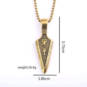 Collar con colgante de flecha de acero inoxidable con símbolo egipcio para hombres y mujeres, regalo, joyería, amuleto de moda - Product Image 5