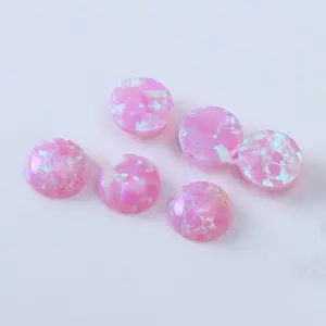 Wholesale price opal round cabochon synthetic pink opal gemstone