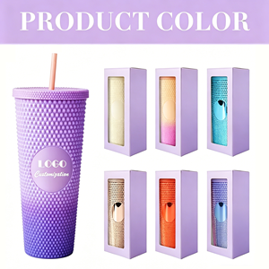 ขวดน้ำพลาสติก IDEA GIFT ขนาด 24 ออนซ์ สกรีนโลโก้ได้ ผิวสัมผัสแบบมีปุ่ม พร้อมฝาและหลอดดูด มีหลายสีให้เลือก แก้วน้ำพกพาสำหรับเดินทาง - Product Image 2