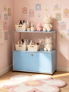 Nordic-style Internet-famous Sky-blue for <b>Sideboard</b> TV Cabinet Modular <b>Storage</b> Unit Stainless Steel Multi-functional - Product Image 3