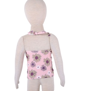Vente en gros de hauts pour bébé fille en coton solide 240g, col rond, dos nu, designs personnalisés, style anglais, respirant, respectueux de l'environnement - Product Image 5