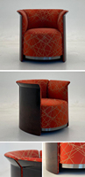Fauteuil en tissu, fauteuil lounge en bouclette, fauteuil de luxe moderne, fauteuil de détente, meubles de salon