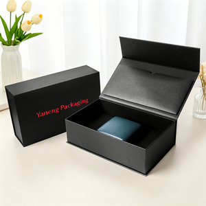 Caja de Joyería de Piel Sintética PU de Lujo Personalizada por el Fabricante, Caja Magnética con Bolsa de Papel Portátil para Regalo - Product Image 2