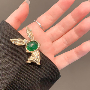 <span class=keywords><strong>Vintage</strong></span> tão bonito coelho ouro broche strass verde criativo broches pinos para mulheres moda design BroochesGJZ-BXZ083 - Product Image 4